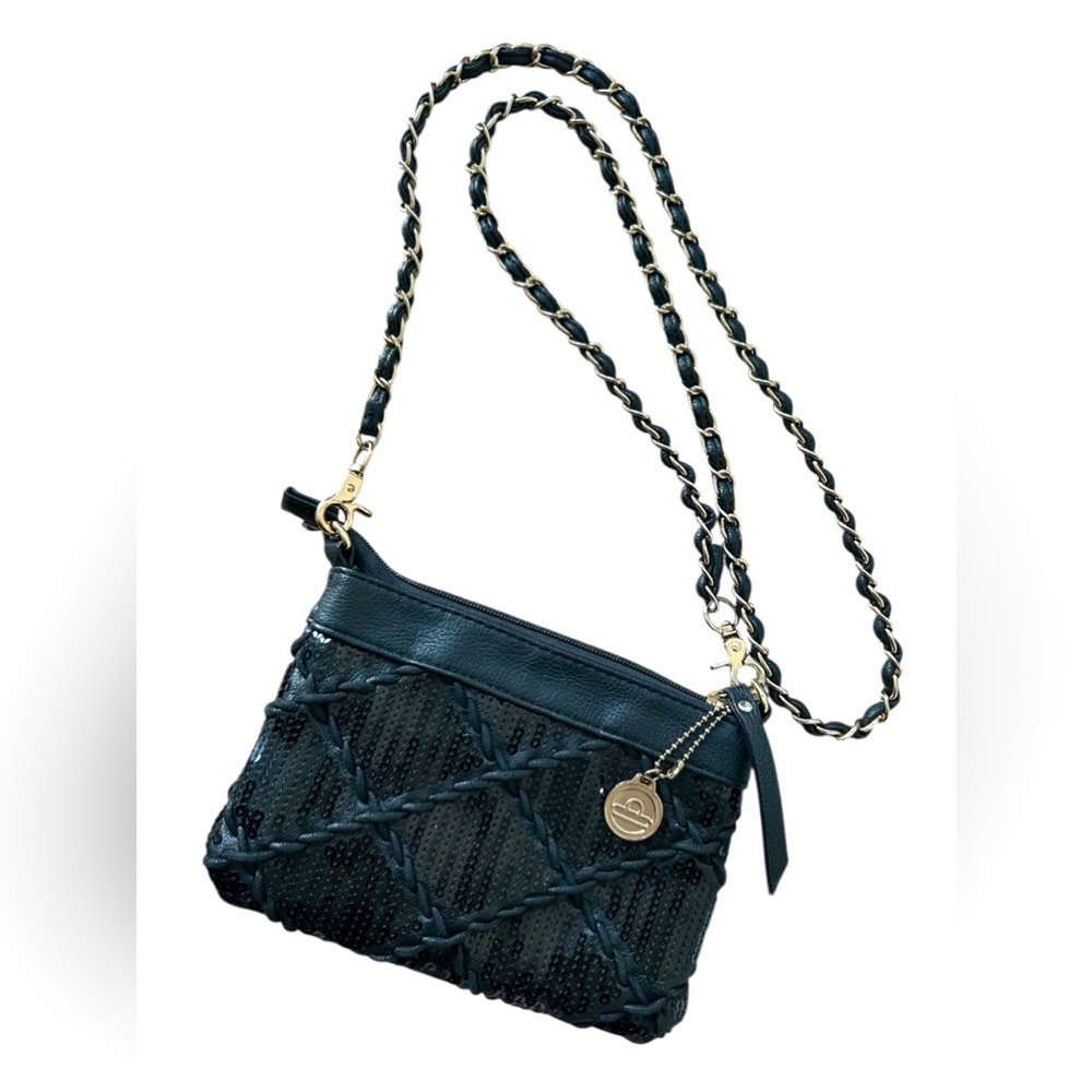5/$25 Big Buddha Black Woven Crossbody Mini Bag NWOT